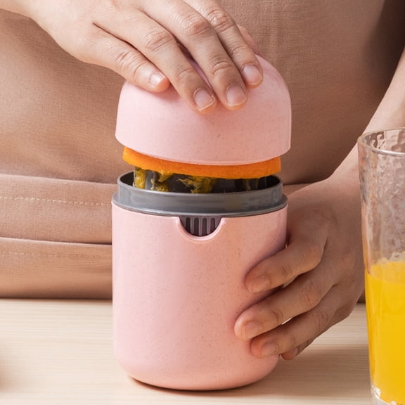 OULII Manual Juice Squeezer Pink Hand Juicer Compact for Women 1Set