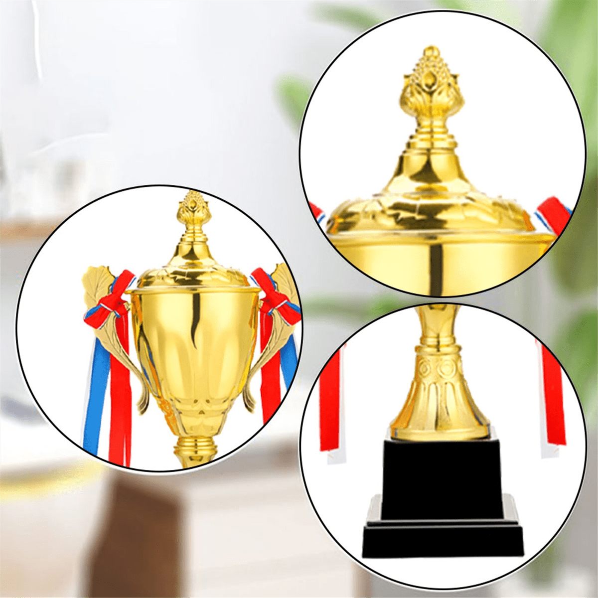 Crown Awards 10 Inch Gold Cup Soccer Trophy Set With Free Engraving - 10 Pack