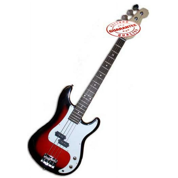 Electric Bass Guitar with Bag, Strap and Tuner, Cherryburst