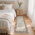 thumbnail image 6 of UERMEI 2x6 Washable Runner Rugs for Hallway, Modern Vintage Non Slip Indoor Rug for Entryway Doormats Bedroom Kitchen, Vacuum-Friendly Home Decor Carpet, Black/Sage/Brown, 6 of 10