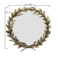 thumbnail image 2 of Creative Co-Op Round Metal Laurel Wreath Round Wall Mirror, Gold, 2 of 8