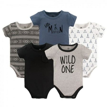UPC: 0660168908534 | Yoga Sprout Baby Boy Cotton Bodysuits 5pk  Wild One  0-3 Months