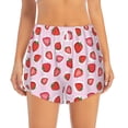 thumbnail image 2 of Goofa Hand Drawn Strawberry Printed Women 2 in 1 Running Shorts,Quick Dry Athletic Workout Shorts,High Waisted Athletic Shorts with Liner Pockets-XX-Large, 2 of 9