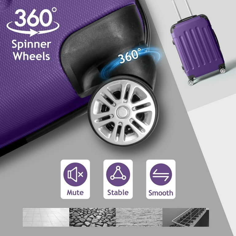 Zimtown Hardside 3 Piece Lightweight Spinner Luggage Set with TSA