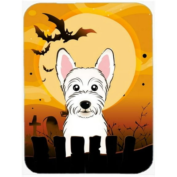 Halloween Westie Glass Cutting Board, Large