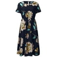 thumbnail image 4 of U.Vomade Robe pour Femme Grande Taille Été Plage Taille à Bande Robe à Manches Courtes Col Ras du Cou Oversize Robes Décontractées, 4 of 7