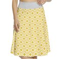thumbnail image 1 of Women's Mustard Symmetric Curved Stripes A-line Printed Skirt Casual Wear, 2XL, Marigold, by Ambesonne, 1 of 6