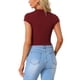 thumbnail image 3 of INSPIRAR CHIC Camisetas Básicas de Cuello Redondo para Mujeres con Mangas Cortas Sólidas Rojas XL, 3 of 6