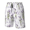 thumbnail image 5 of Naloa Lavender Flowers Men's Beach Shorts, Surfing shorts, Swim trunks, Quick Dry Swim Trunks for Surfing Beach Fun - Large, 5 of 9