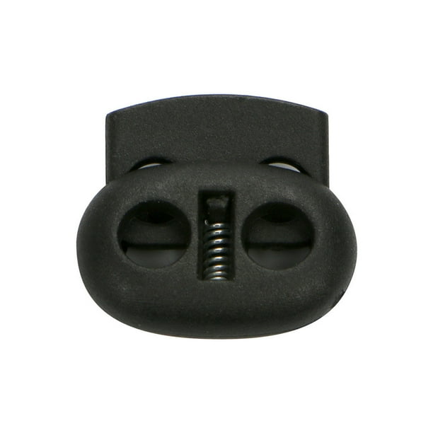 Guardurnaity 100 piezas tapón de plástico cordón de ropa deportiva cordón de bloqueo resorte cuerda de frijol cordón de palanca para ropa con Accesorios de disfraces negro 1 2.25*2