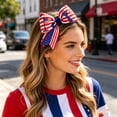 thumbnail image 1 of Independence Day Bow Hair Clip Accessory Holiday Party Red White Blue Star Striped Flag Hair Accessory Side Clip, 1 of 6