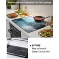 thumbnail image 4 of Stove Top Covers for Electric Stove 28.5x20.5 Inches, Blue Gray Heat Insulation Fireproof Glass Cooktop Protector, Retro Abstract Gradient Plaid Geometric Art Countertop Stovetop Cover for Kitchen, 4 of 8