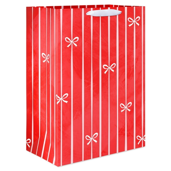American Greetings 20 in. Valentine's Day Jumbo Gift Bag, Stripes and Bows (1-Count)