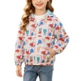 thumbnail image 2 of BLTIBY Kids Rain Jacket Windproof Long Sleeve Cute Printed Zip Up Hooded Jackets Lightweight Outdoor Raincoats with Pockets Multicolor 4 3-4 Years, 2 of 9