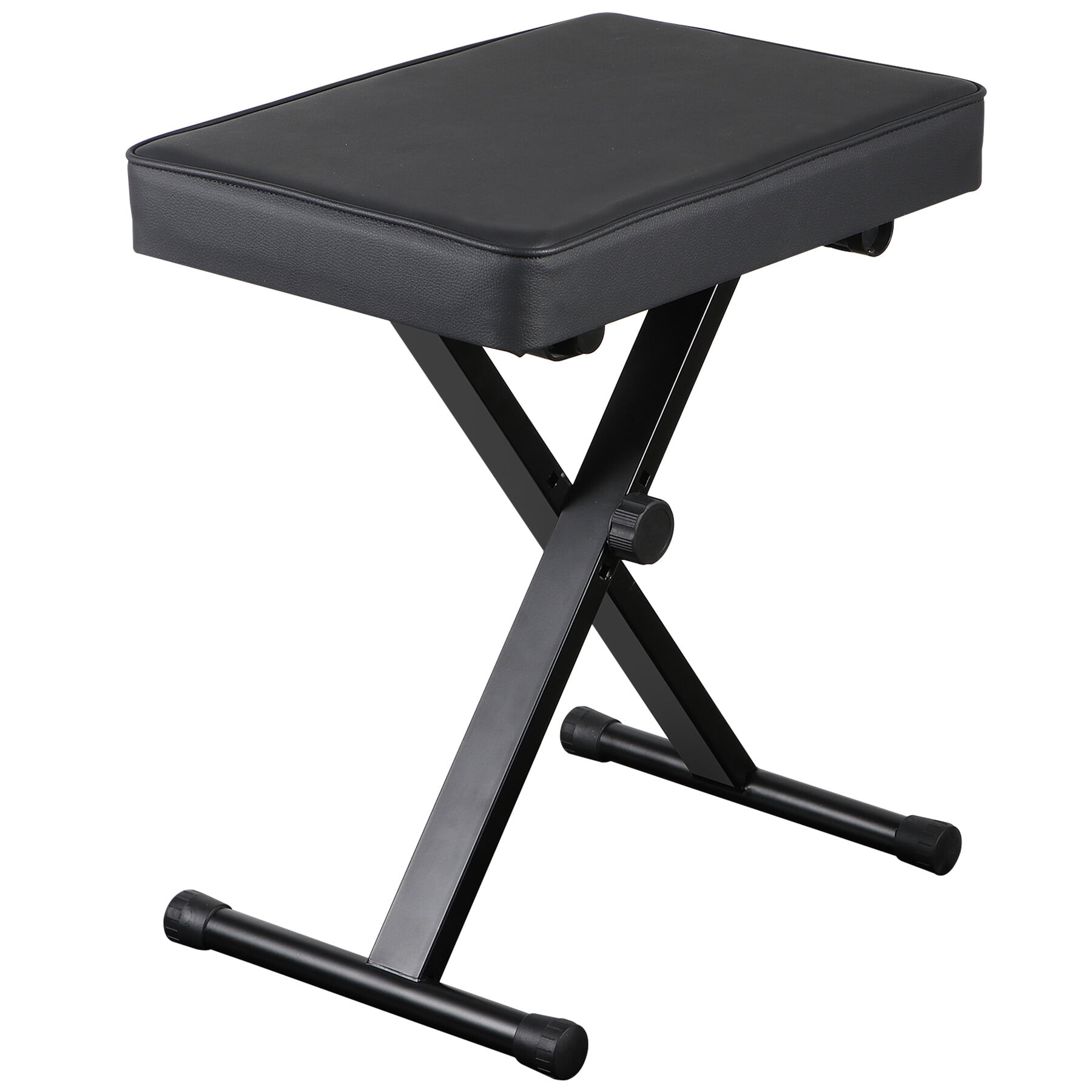 ZENY Adjustable Padded Metal Frame X-Style Keyboard Bench, Black