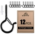 thumbnail image 3 of ADIIL 12 ganchos para luces de cadena, ganchos Q con hebilla de seguridad, ganchos para luces exteriores a prueba de viento para colgar luces de patio, luces navideñas y plantas, 2,2 pulgadas, negro, 3 of 4