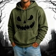 thumbnail image 2 of CONROSES Mens Halloween Hoodies Spooky Pumpkin Face Graphic Long Sleeve Hallowmas Pullover Hoodie for Men Fall Winter Hooded Sweatshirts with Pocket, 2 of 4