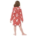 thumbnail image 7 of FORMRS Niños Bathrobe Unisex Hooded Robe Soft Plush Pajamas Sleepwear, Size 10-12T, Red Snowman, 7 of 7