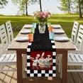 thumbnail image 4 of Table Runners 90 Inches Long Dress Scarves, Chef Farmhouse Coffee/Dining/Kitchen Table Runner for Living Room, Cartoon Cute Watercolor Cooking Black Plaid 13x90 Inch, 4 of 9