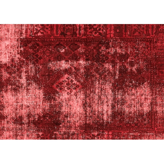 Ahgly Company Indoor Rectangle Abstract Red Modern Area Rugs, 6' x 9'