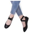 thumbnail image 6 of BURUDANI Women's Ballet Flats Stretchy Mary Jane Slip-Ons Lightweight & Comfortable for Work/Daily Wear Black/Pu Size 8.5, 6 of 7
