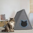 thumbnail image 3 of Cat House for Outdoor Weatherproof Shelter Cats Triangle Moisture and Odor Resistant -Gray, 3 of 7