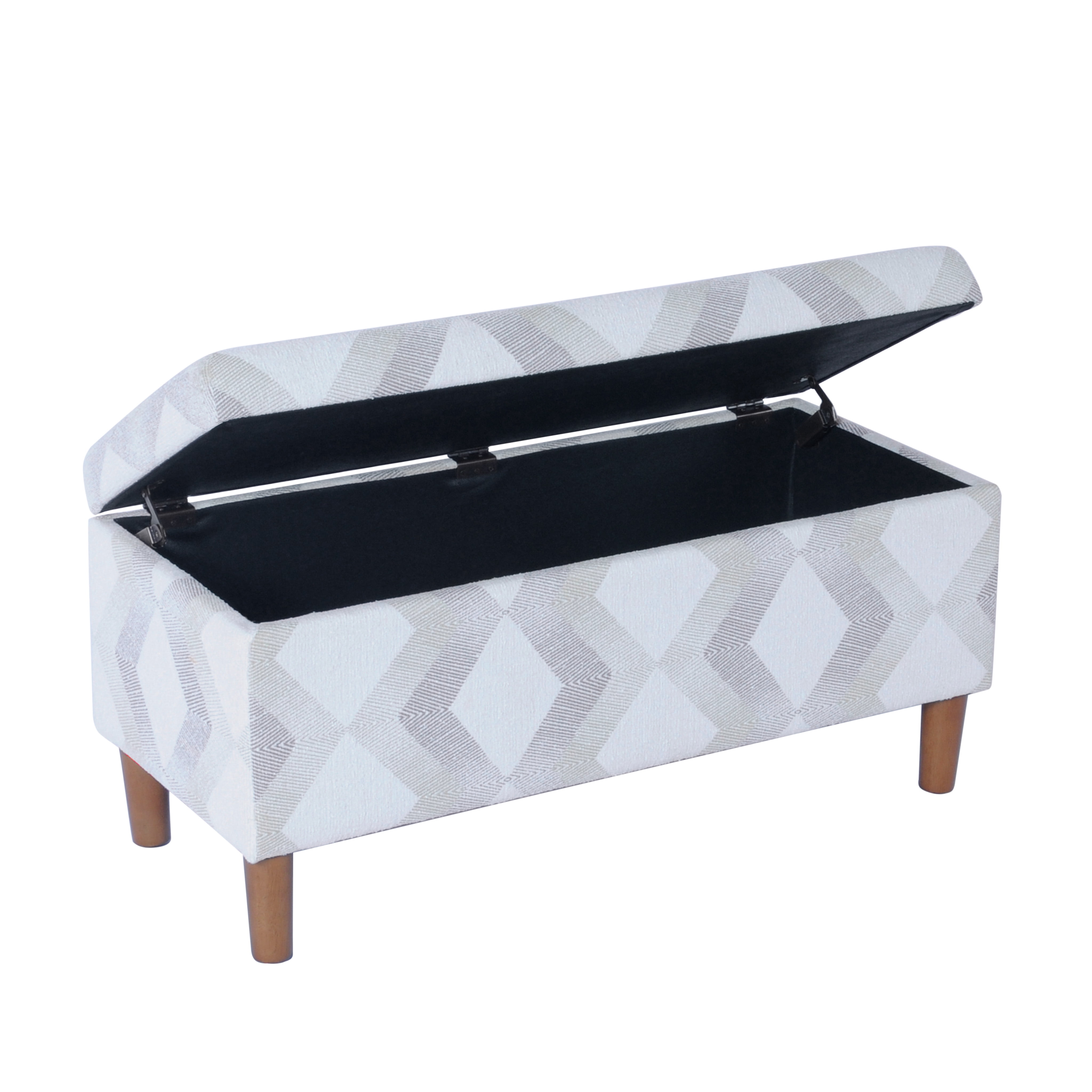 HomePop Malmo Storage Bench, 36"W x 16"D x 17.5"H, Natural Woven Geo Pattern