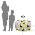 thumbnail image 3 of Abstract Pouf Cover with Zipper, Geometric Symbols Squares and Circles Simple Modern Illustration, Soft Decorative Fabric Unstuffed Case, 30" W X 17.3" L, Mustard and Charcoal Grey, by Ambesonne, 3 of 3