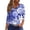 Blue, variant on Women's Casual Short Sleeve Shirts 3/4 Sleeve Y2K Fashion Gradient Print Tee Summer Loose Top