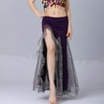 thumbnail image 6 of BLTIBY Belly Dance Sequin Split Skirt for Women Dance Wrap Hip Skirt Ladies Stage Performance Long Dress Dance Practice Half Skirts Purple Free Size, 6 of 8
