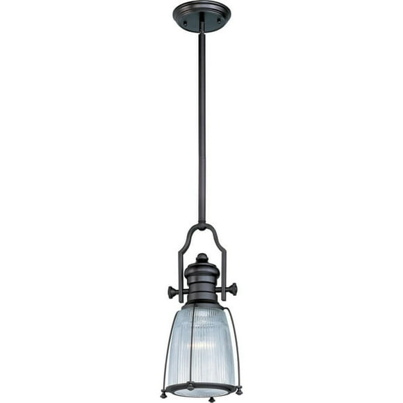 Maxim 25002CLBZ Hi-Bay 1-Light 9"x18" Pendant Lighting Bronze Clear Glass