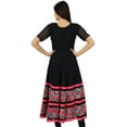 thumbnail image 2 of Bimba Black Flaired Dress Long Georgette Kurti Party Wear Indian Ethnic Kurta, 2 of 7