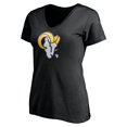thumbnail image 2 of Women's Black Los Angeles Rams Midnight Mascot Logo V-Neck T-Shirt, 2 of 3