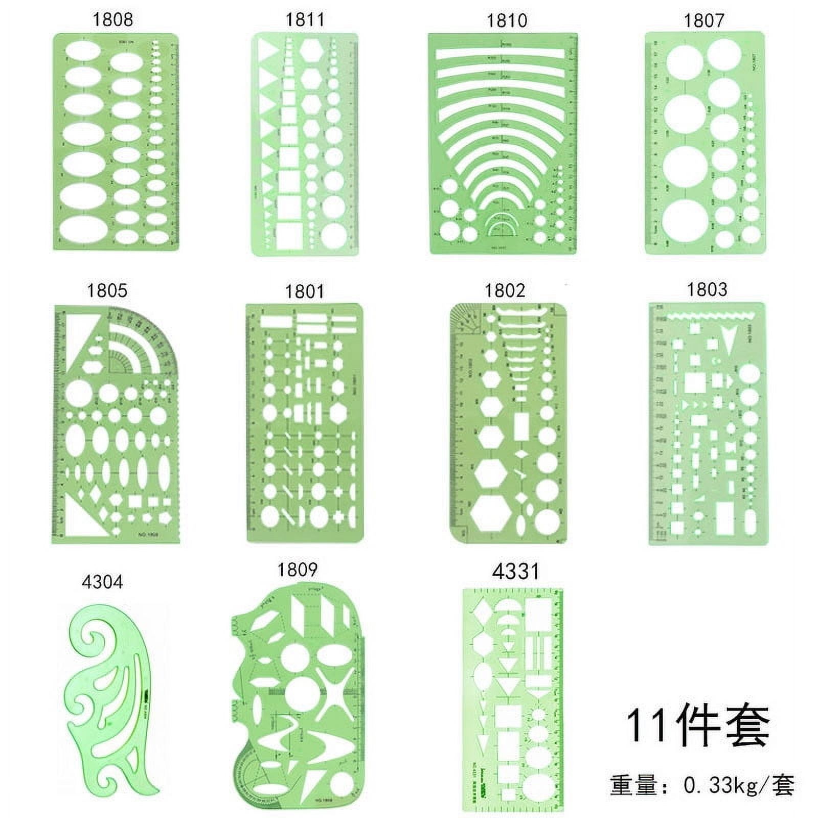 K Résine Ellipses Gabarits De Dessin Grande Règle Isométrique Outil De Mesure Pour étudiant