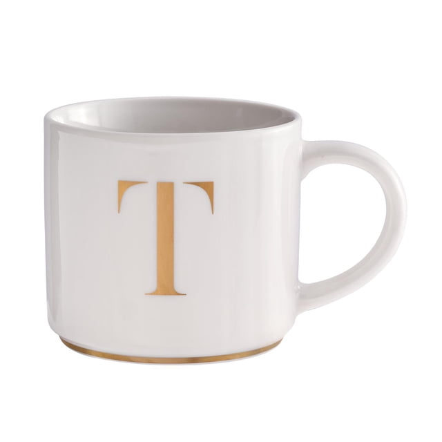 Taza para Café de Iniciales Oro de 500ml LuckyLy, Letra A dorado 500 ml