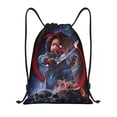 thumbnail image 1 of Zufioo Chucky Print Sports Cinch Sack Gym String Bags Machine Washable Heavy Duty String Backpack for Men Women-Medium, 1 of 6