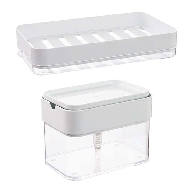Bearachild Dispensador de líquidos de cocina, soporte de esponja de limpieza, fregadero de almacenamiento, organizador de prensa, dispensador con Suministros de limpieza para el hogar