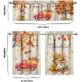 thumbnail image 2 of Fall Pumpkin Kitchen Curtains Valances and Tiers Set for Windows, Autumn Truck Maple Leaves Bathroom Window Curtain Valance 3 Piece Sets,Thanksgiving Kitchen Decor for Living Room,54''''x 36'''', 2 of 6