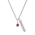 thumbnail image 1 of Delight Jewelry Silvertone Mini 2-D Red Star Silvertone Fearless Bar Charm Necklace, 23", 1 of 4