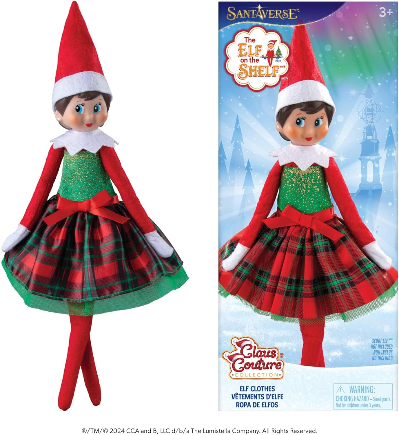 Elf On The Shelf® Weihnachtspulli Für Elf Pets® – Wendbarer Rot/Grün-Pullover Mit 3 Klettaufnähern