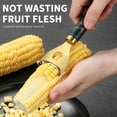 thumbnail image 2 of Bxaolu Corn Peeler Stainless Steel Corn Cob Stripper Tool Corn Thresher from the Cob, Removes Corn Kernels From Corn Cobs In Seconds, Kitchen Gadgets(Green, 1PACK), 2 of 9