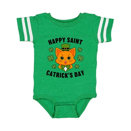 

Inktastic St. Patrick s Day Happy Saint Catrick s Day with Orange Cat Gift Baby Boy or Baby Girl Bodysuit