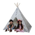thumbnail image 4 of Kid's Adventure Geometric Boho Chic Kids TeePee Polyester Play Tent, White and Gray, 4 of 5