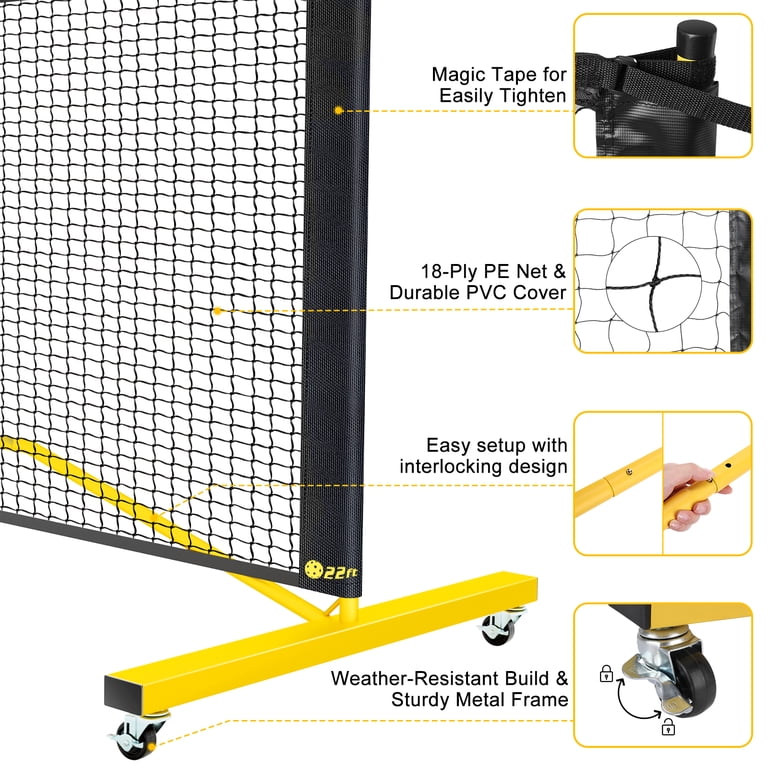 GIKPAL Portable Pickleball Net, 22ft & 11ft Options photo 2