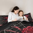 thumbnail image 6 of Feelyou Red Rose Spider Bedding Comforter Set for Couple, Romantic Anniversary Twin Comforter Sets, Modern Gothic Fashion Reversible Bedding Set, Luxury Bedroom Decor, 2pcs, 6 of 9