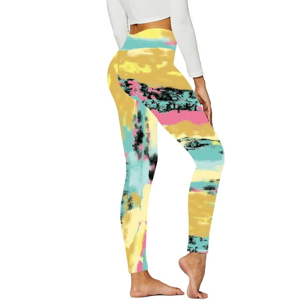 High Waisted Yoga Pants for Women Tie-Dye Stretchy Compression Tummy  Control Leggings Soft Workout Running Tights