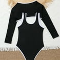 thumbnail image 3 of Hienoo Big Girls Letter Print One-Piece Swimsuit & Long Sleeve Crop Top, Sizes 5-11, 3 of 6
