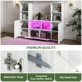 thumbnail image 6 of Uforic 4-Tier U-Shaped Bookcase, Castle Bookshelf with Cabinet &LED Light, Cube Storage Organizer, White, 6 of 10
