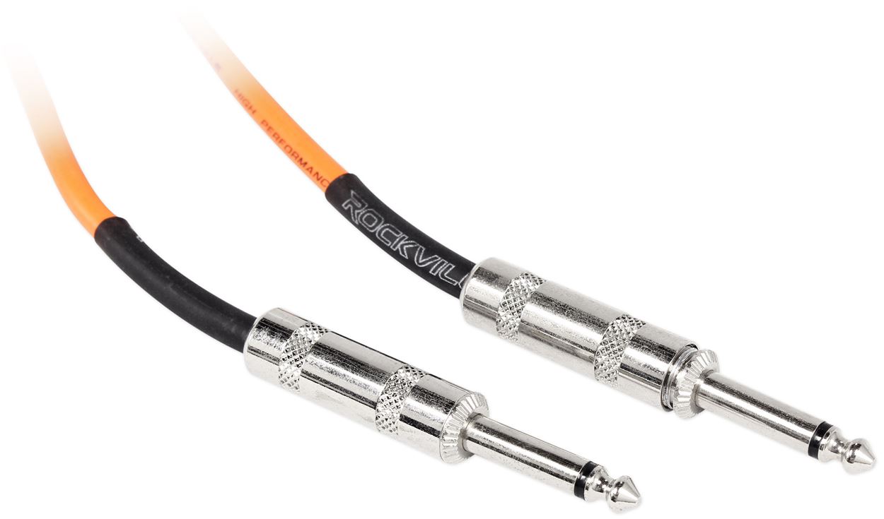 8 Rockville RCGT3.0O 3'  1/4" TS to 1/4'' TS Guitar/Instrument Cable
