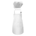 thumbnail image 2 of Delantal para niños, gorro de chef, bolsillo frontal, correa ajustable para el cuello, para niños de 3 a 13 años Blanco M, 2 of 9